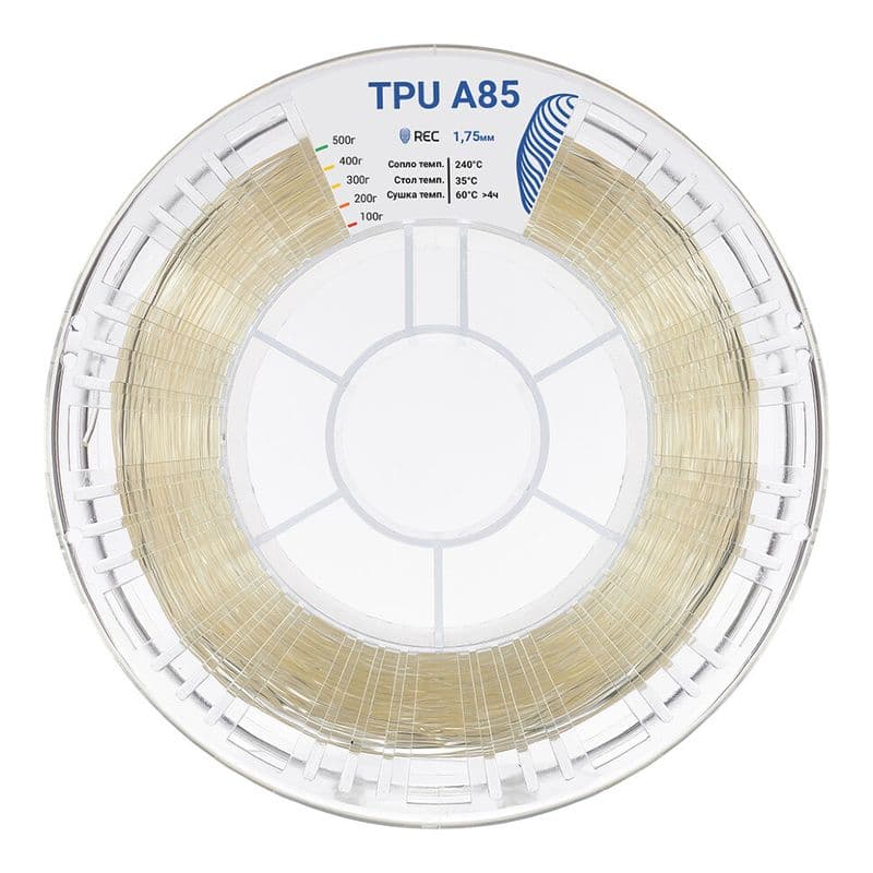 TPU A85 пластик REC 1.75мм натуральный (750гр)